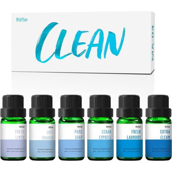 Fragrance Oil, MitFlor Clean Set of 6 Premium Scented Oils, Soap & Candle Making - Picture 1 of 7
